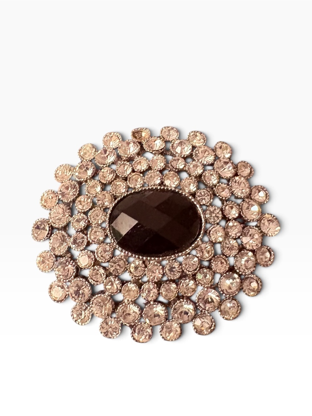 🦖5 for $20 Signed Monet Black & Clear Crystal Statement Brooch Pin (Flaw)